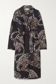 Navy Jag belted quilted printed voile robe  DESMOND amp DEMPSEY  NET-A-PORTER at Net a Porter